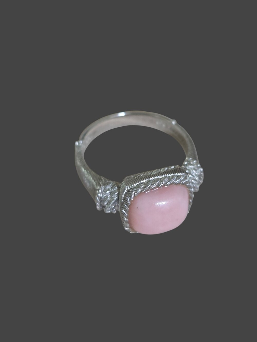 Judith Ripka 925 Sterling Silver Pink Opal Cocktail Ring. Woman's Size 11.5 - Picture 7 of 7